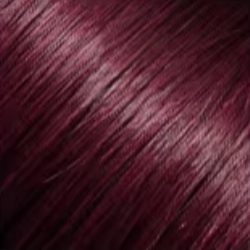 Close-up of shiny, burgundy-colored hair strands.