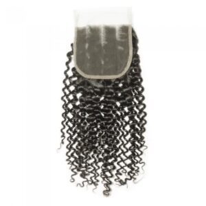 A curly hair extension piece with a clip.