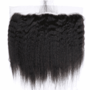 A bundle of straight, black human hair extensions.