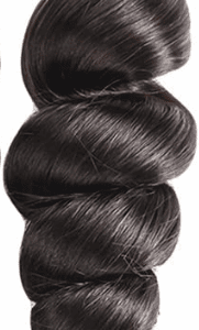 Close-up of shiny, smooth black hair twisted into a thick braid.