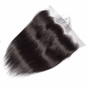 Sleek, shiny black hair extension with a natural wave pattern.